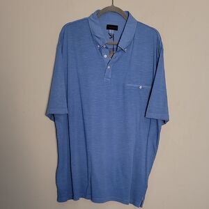 Thomas Dean Blue Cotton Men's Polo Shirt Sz XXL New